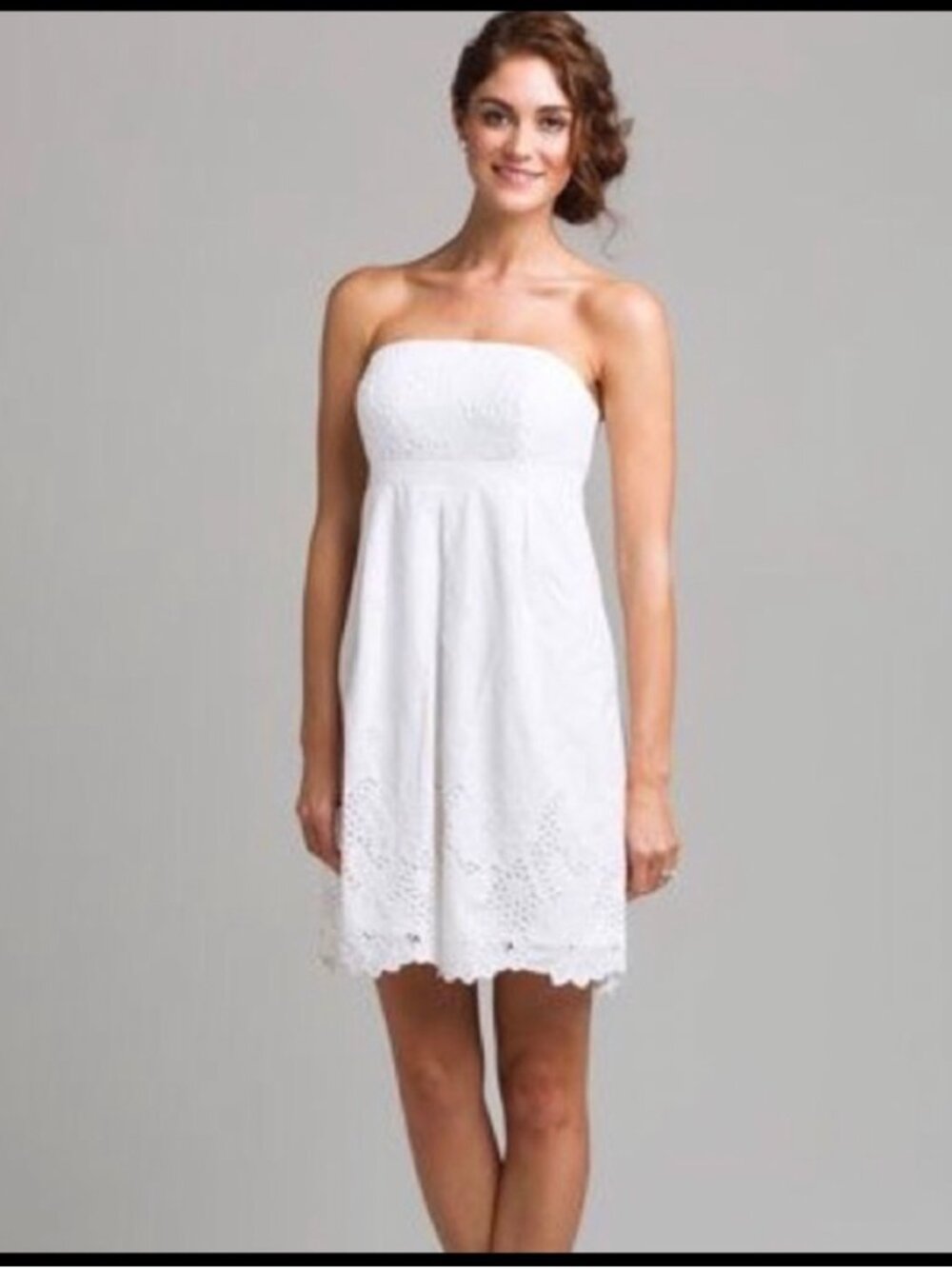 NWT Lilly Pulitzer White Eyelet Strapless Betsey dress